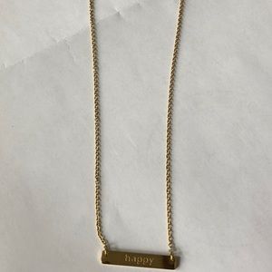 Jook and Nona “happy” tag necklace